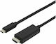 Digitus Cable HDMI male - USB-C male 2m Black