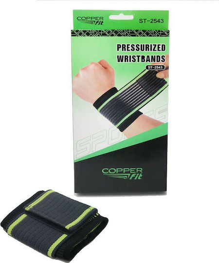 Copper Pressurized Wristbands Περικάρπιο με Δέσιμο σε Μαύρο Χρώμα ST-2543