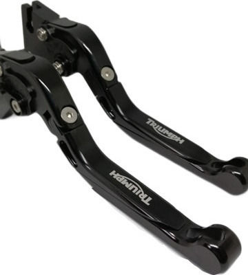 Set of Motorcycle Brake/Clutch Levers Flexible Adjustable for Triumph Bonneville Black 28315571-9