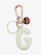 Legami Milano Leather Monogram Keychain White