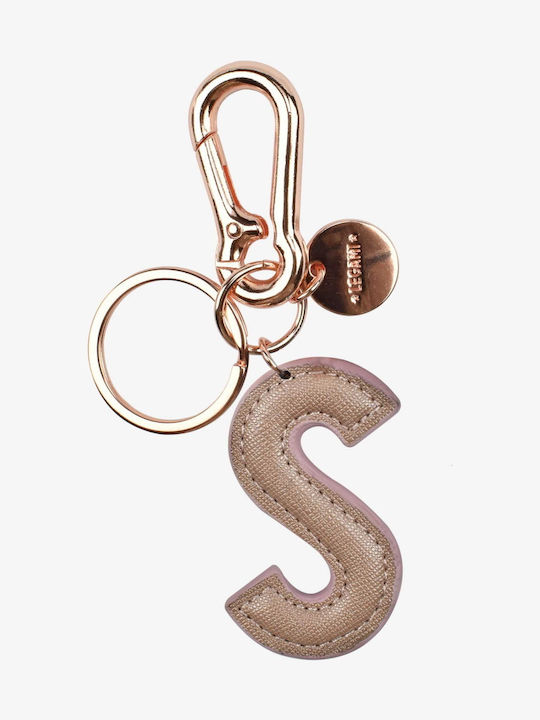 Legami Milano Leather Monogram Pink Keychain My S