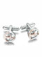 Luca Barra Cufflinks of Steel Rose Gold