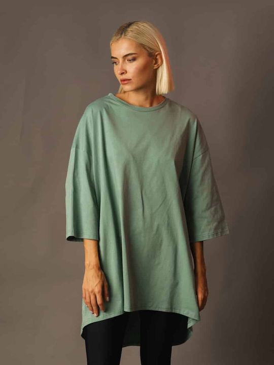 Women's Asymmetric Blouse N2110 -320 Jersey GREEN 0271000028008