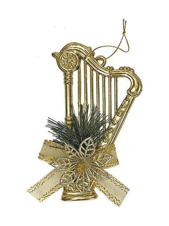 XMASfest Christmas Musical Instrument Ornament Gold 9x17cm 2pcs