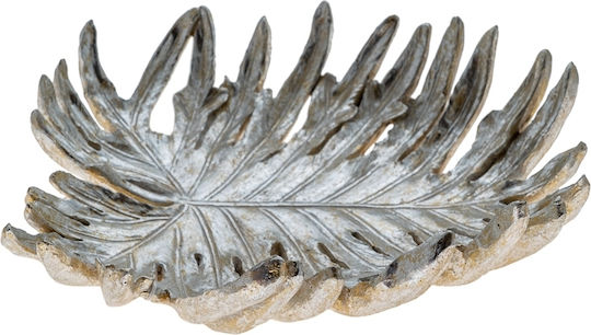 Zen Collection Blatt Dekorative Platte Silber Silver 1Stück 29.8x26.8x8.2cm
