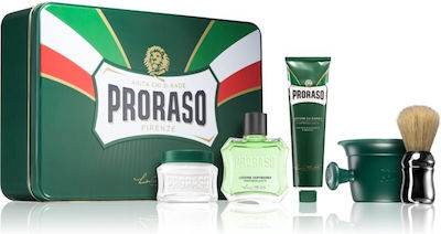 Proraso Eucalyptus cu Pre Shave 100ml, Cremă 150ml, After Shave 100ml, Perie și bilă