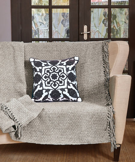 Kentia Palmer Throws & Couch Blankets Three-Seater Sofa Throw 180x280cm 32 Beige / Grey