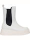 Leather Women's Chelsea Boots Ecru
