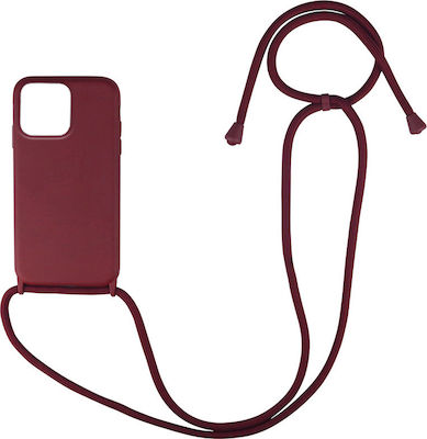 Sonique CarryHang Back Cover Silicone 0.5mm with Strap Burgundy (iPhone 13 Pro)