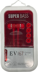 EV167 In-ear Handsfree με Βύσμα 3.5mm Κόκκινο EV167 In-ear Handsfree με Βύσμα 3.5mm Κόκκινο
