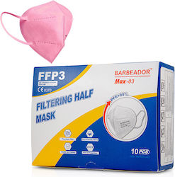 Max Barbeador Max-03 Filtering Half Mask FFP3 Mască de protecție FFP3 Roz 10buc