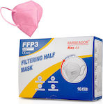 Max Barbeador Max-03 Filtering Half Μάσκα Προστασίας FFP3 σε Ροζ χρώμα 10τμχ