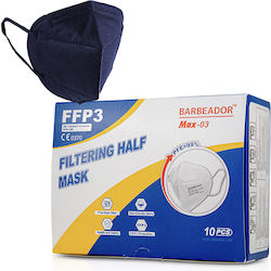 Max Barbeador Max-03 Filtering Half Disposable Protective Mask FFP3 Blue 10pcs