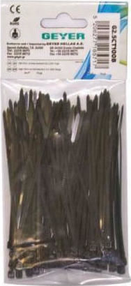 Geyer Cable Ties Plastic 400mm x 7.6mm in Black Colour (100 pcs) (G7.6CT400W)