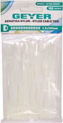 Geyer Δεματικά Καλωδίων Πλαστικά 370mmx3.6mm σε Λευκό χρώμα (100τμχ) (G3.6CT370W)