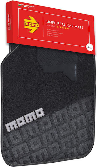 Momo Satz Vorder- und Hintermatten Universal 4Stück aus Teppichboden Schwarz
