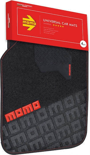 Momo Σετ Μπροστινά και Πίσω Πατάκια Universal 4τμχ Μαύρα