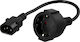 Deltaco IEC C14 - Schuko Cablu 0.2m Negru (DEL-109P)