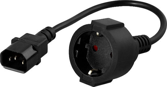 Deltaco IEC C14 - Schuko Cablu 0.2m Negru (DEL-109P)