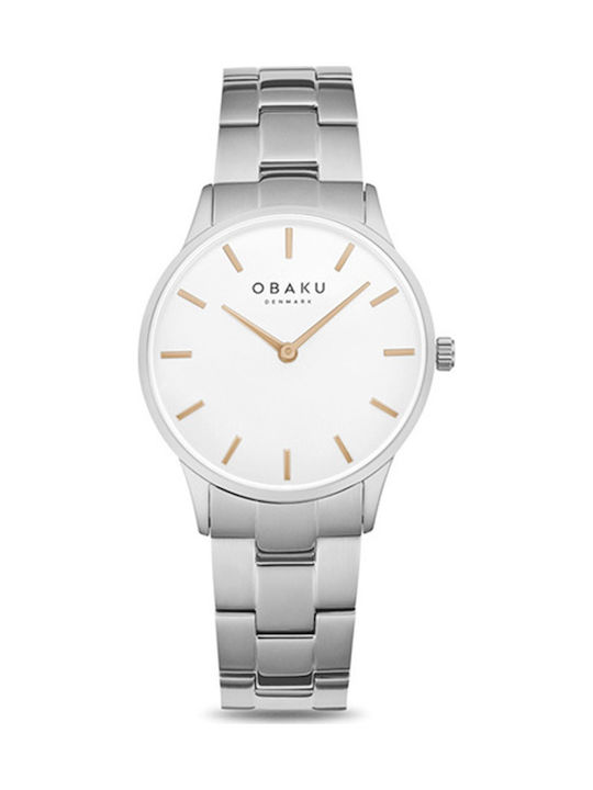 Obaku Lyng Lille Damen Uhr mit Silber Metallarm...