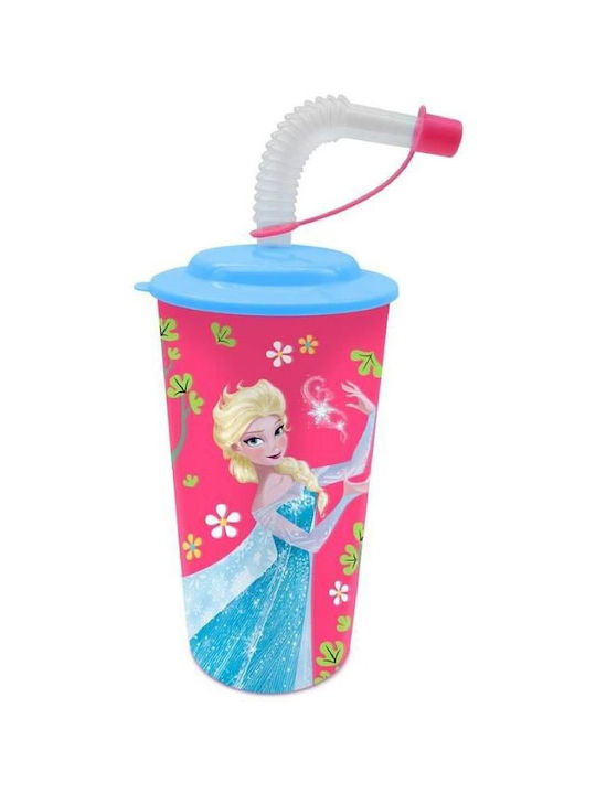 Frozen Glass Water made of Plastic with straw 1pcs