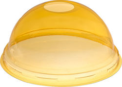 Πλαστικά Θράκης Καπάκια Ποτηριού μιας Χρήσης Kuppel-Deckel in Orange Farbe (100Stück)