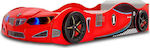 Παιδικό Κρεβάτι Αυτοκίνητο Μονό για Στρώμα 90x190cm Κόκκινο New GT1-1