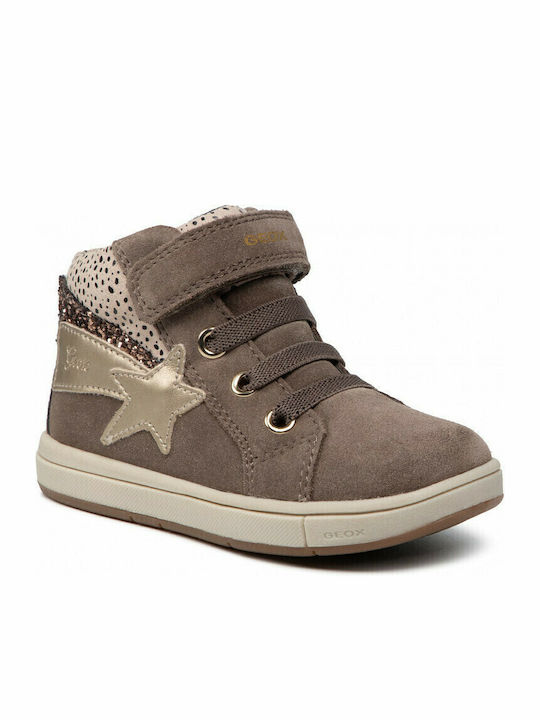 TROTTOLA Kids Sneakers High Anatomic with Scratch Beige