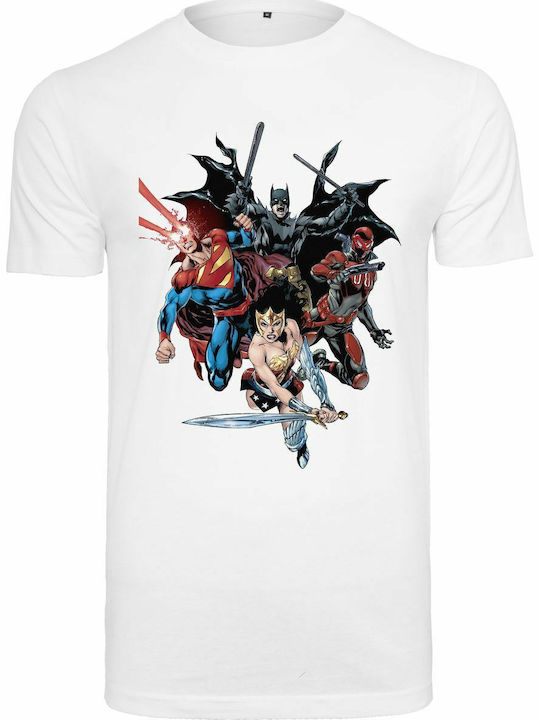 Merchcode Justice League Crew T-shirt Weiß Baumwolle