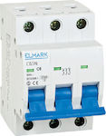 Elmark C103L 3-Poles Automatic Circuit Breaker 16A 41305B