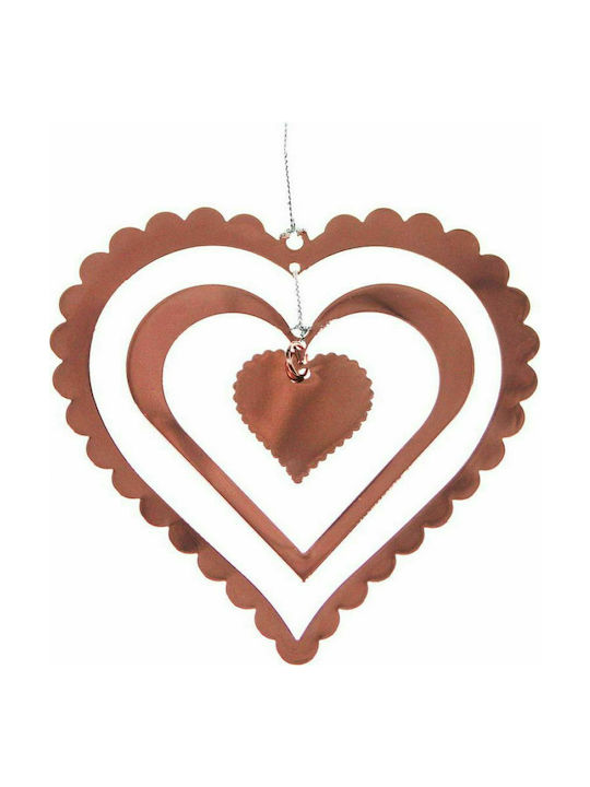Fancy Ornament suspendat Inima Metalic Rose Gold 12x12buc