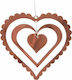 Fancy Ornament suspendat Inima Metalic Rose Gold 12x12buc
