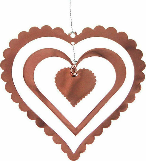 Fancy Hängevoller Weihnachtsbaumschmuck Herz Metallisch Roségold 12x12cm mit Glitzer
