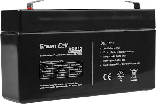Green Cell Батерия UPS с Капацитет 1.3Ах и Напрежение 6V AGM13 1бр