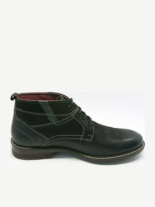 A187-303 Leather Men's Boots Black Matte