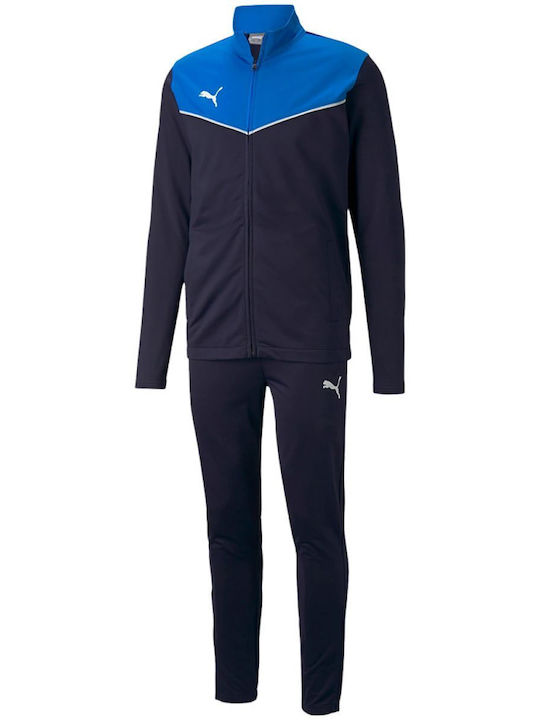 Individual Rise Football Tracksuit Glossy with Elastic Navy Blue