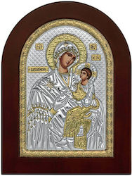 Prince Silvero Silver Virgin Mary Holding the Infant Icon 14x10cm