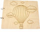 Woodseason Wooden Guest Book with Hot Air Balloon Theme