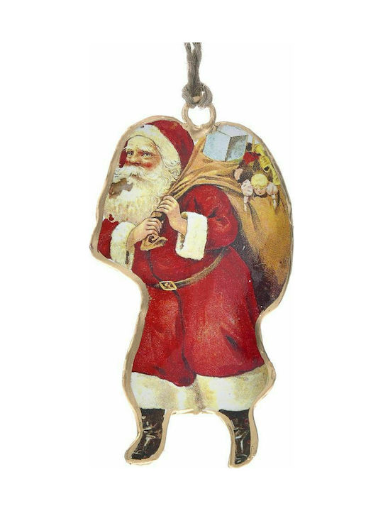 Iliadis Christmas Metallic Santa Claus Ornament Red 6x11cm