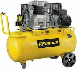 F.F. Group Еднофазен Компресор за въздух с Мощност 4к.с и Въздушен Резервоар 90лт