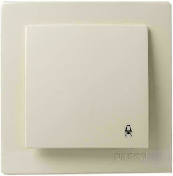 Nilson Complete Wall Push Bell Button with Frame Beige 24121012