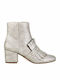 Qamile Leather Women's Ankle Boots Silver