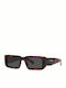 Prada Unisex Sunglasses with Brown Tartaruga Horn-Rimmed Frame and Grey Lenses PR06YS 06V5S0