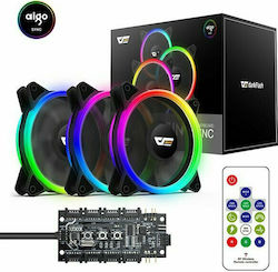 Darkflash DR12 Pro Set Case Fan 120mm με RGB Φωτισμό και Σύνδεση 6-Pin 3τμχ