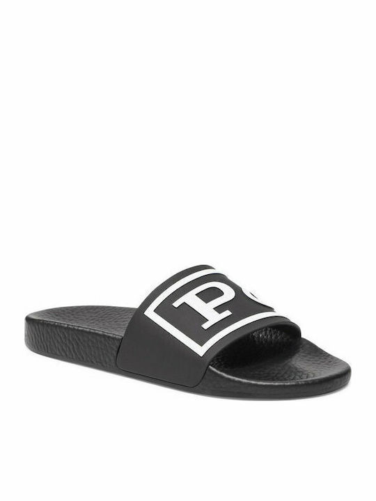 Lauren Polo Black And White Polo Slides Ralph Lauren Men's Slides