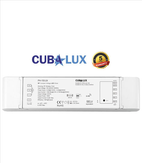 Cubalux Dimmable Τροφοδοτικό LED IP20 Ισχύος 150W με Τάση Εξόδου 24V