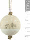 Hängendes Kugel Ornament Ornament Hölzern Weiß 5cm