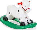 Pilsan Plastic Rocking Toy Horse for 36+ months with Wheels with Max Load Capacity 25kg White