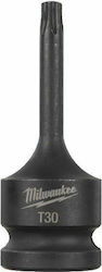 Milwaukee Дълъг Битов ключ Air с Torx връх и Квадратно Гнездо 1/2'' Размер T30 1бр Milwaukee Дълъг Битов ключ Air с Torx връх и Квадратно Гнездо 1/2'' Размер T30 1бр