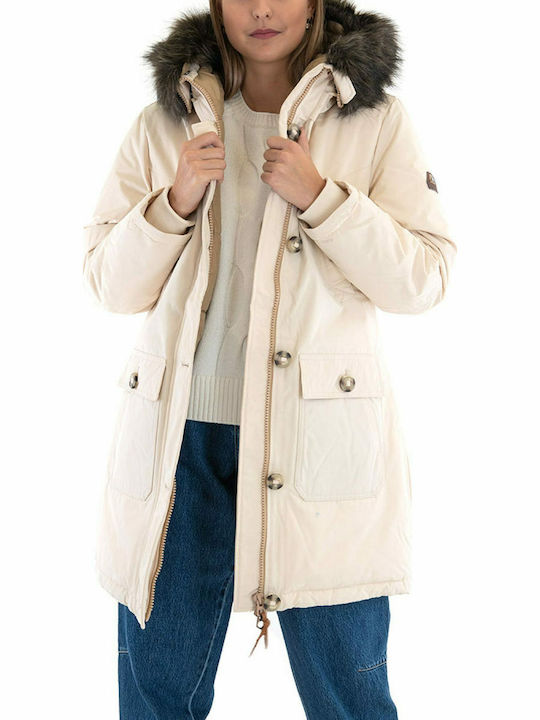 Superdry Rookie Down Μακρύ Γυναικείο Μπουφάν Πα...